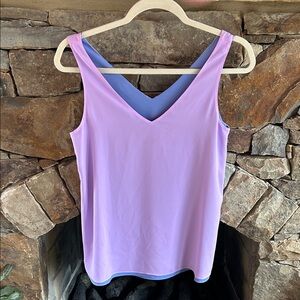 Lavender & Sapphire Blue Reversible Women's Sleeveless Top with V-Neckline Small